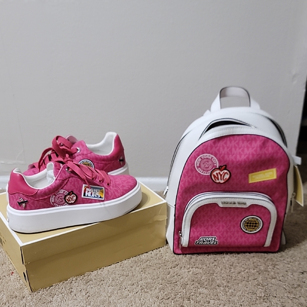 Michael Kors Pink and White Sneakers